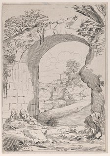 Landscape with Bridge, 18th century. Creator: Caylus, Anne-Claude-Philippe de.