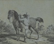 Man Mounting a Horse, . Creator: Jacques Francois Joseph Swebach.