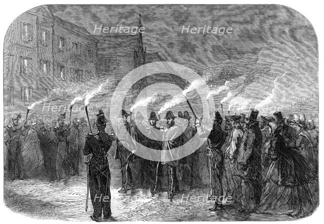 The International Naval Festival at Cherbourg: officers returning from the banquet..., 1865. Creator: Unknown.