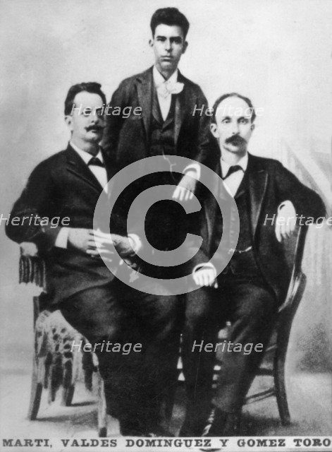 Jose Marti, Fermin Valdes Dominguez and Gomez Toro, Key West, Florida, USA, 1894 (c1910). Artist: Unknown