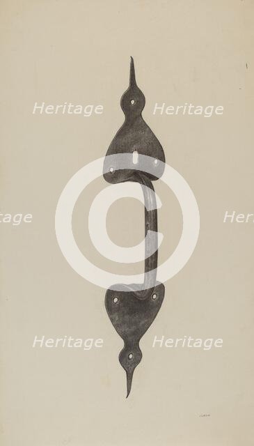Door Handle, c. 1941. Creator: Jacob Lipkin.