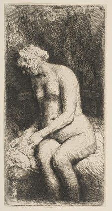 Woman Bathing Her Feet at a Brook, 1658. Creator: Rembrandt Harmensz van Rijn.