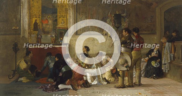 Toreros at Prayer before Entering the Arena, c1870. Creator: Jehan Georges Vibert.