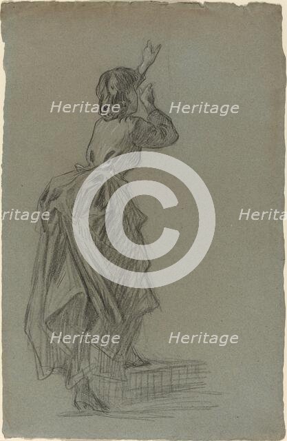 Young Woman Climbing a Step, 1890s. Creator: Unknown.