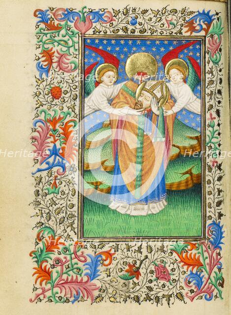 Saint Denis Holding His Head; Book of Hours, about 1430-1440. Creator: Fastolf Master.