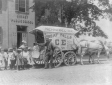 Kennebec Ice horse-drawn wagon parked in front of Birney Public School..., Washington, D.C., (1899?) Creator: Frances Benjamin Johnston.
