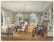 Sitting Room in a Country Estate, 1830-1840s. Artist: Anonymous  