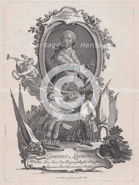 Portrait of Gideon a Laudohn, Nobbleman of Livonia (Latvia), ca. 1740-1760., Creator: Johann Esaias Nilson.