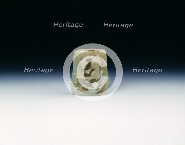 Jade chape with two kui dragons, Han dynasty, China, 206 BC-220 AD. Artist: Unknown