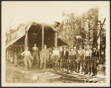 Group portrait: Loggers, about 1910-1930. Creator: Darius Kinsey.