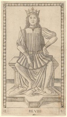 Re (King), c. 1465. Creator: Master of the E-Series Tarocchi.