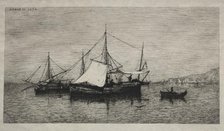 Boats of Cabotage (Coasts of Italy), 1874. Creator: Adolphe Appian (French, 1818-1898).