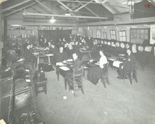 Typewriting examination class, Queen's Road Evening Institute, London, 1908. Artist: Unknown.