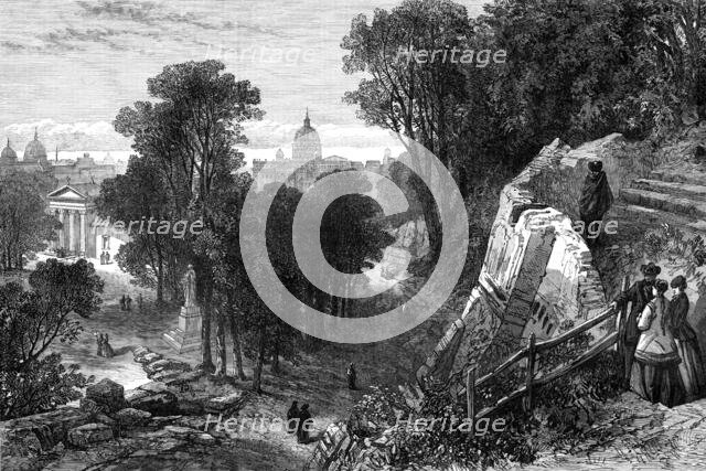 St. Peter's, Rome, from the Borghese Villa Gardens, 1870. Creator: Unknown.