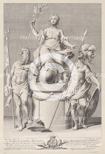 Group of statues representing Peace, supported by Neptune and Mars, ca. 1741-1786. Creator: Jacob Bonneau.