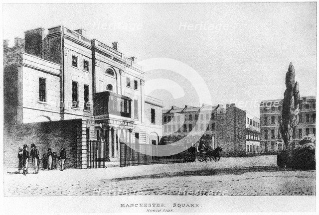 North side, Manchester Square, London, c19th century (1907). Artist: Unknown