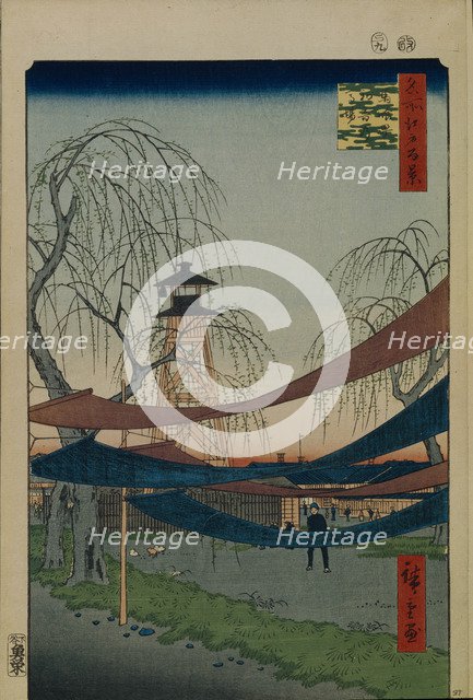 Hatsune Riding Ground in Bakuro-cho (One Hundred Famous Views of Edo), 1856-1858. Artist: Hiroshige, Utagawa (1797-1858)