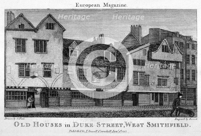 Duke Street, West Smithfield, City of London, 1797.                                    Artist: Barrett