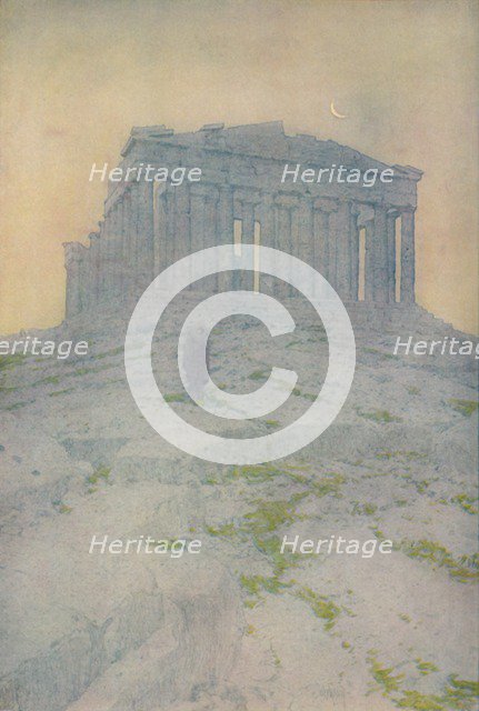 'The Parthenon at Athens', 1913. Artist: Jules Guerin.