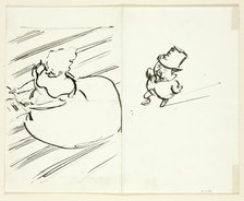 Sketches of Man and Woman Seen from Above, n.d. Creator: Philip William May.