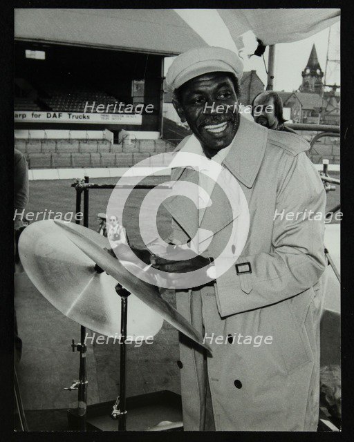 Drummer Mickey Roker at the Newport Jazz Festival, Ayresome Park, Middlesbrough, 1978. Roker was pla Artist: Denis Williams