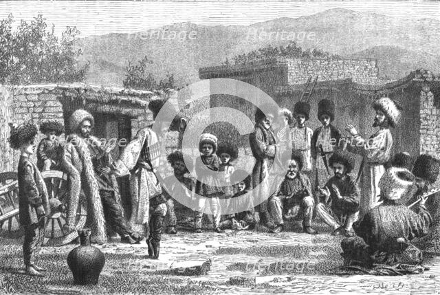 ''Caucasian mountaineers dancing the "Lesghinska"; The Caucasus', 1875. Creator: Unknown.