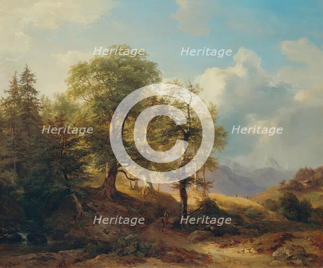 Summer landscape in the high mountains, 1856. Creator: Joseph Hoger.