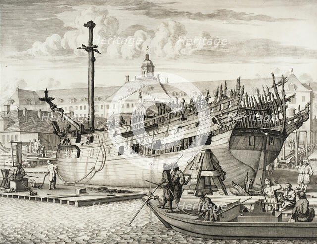 A Vessel in Dry-Dock, 17th century. Creator: Unknown.