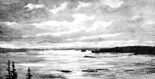 Lord Lonsdale’s travels in the Arctic regions of North America: view on the Mackenzie River, 1890. Creator: Unknown.