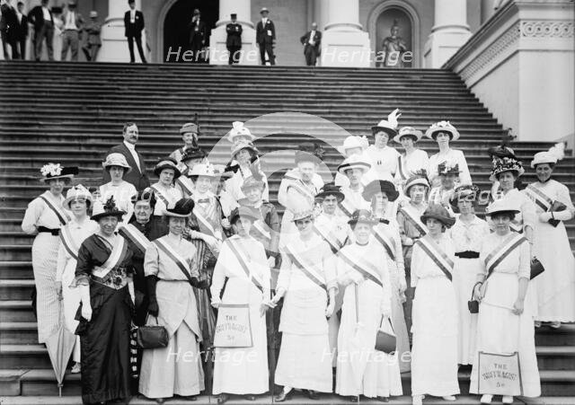 Woman Suffrage - Suffragettes at Capitol, 1914. Creator: Harris & Ewing.