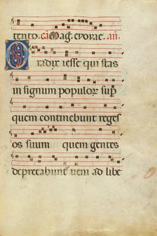 Decorated Initial O; Antiphonal, late 13th century. Creator: Unknown.