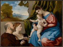 Madonna and Child with Two Donors, about 1525-1530. Creator: Lorenzo Lotto.