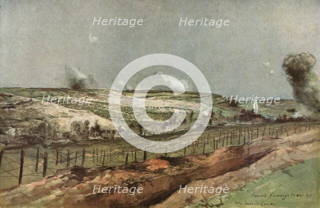 'Les Batailles de l'Artois; Notre-Dame-de-Lorette et Ablain-Saint-Nazaire', 1915. Creator: Francois Flameng.