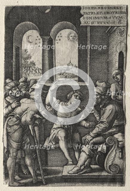 The Story of Joseph: Joseph Recounting his Dreams to his Father, 1544. Creator: Georg Pencz (German, c. 1500-1550).