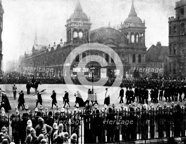 The Funeral of Mr. Gladstone: the House of Lords' procession crossing Broad Sanctuary, 1898. Creator: SB Bolas & Co.