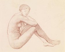 Female nude - study, 1864-1865. Creator: Sir Edward Coley Burne-Jones.