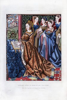 Margaret, Queen of Henry VI, and her Court, mid-15th century, (1843).Artist: Henry Shaw