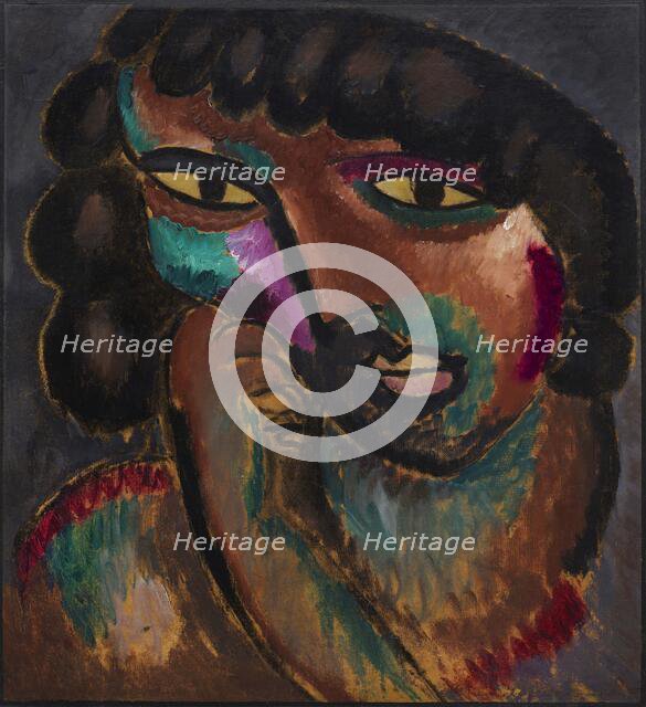 Head in Bronze Colors - Portrait of Sacharoff, 1913. Creator: Javlensky, Alexei, von (1864-1941).