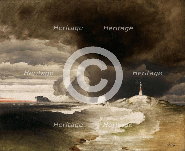 Lighthouse on the Norwegian Coast, 1850-1860. Creator: Peder Balke.