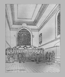 Interior view of the Guildhall Chapel, 1815, (1886). Artist: Unknown.