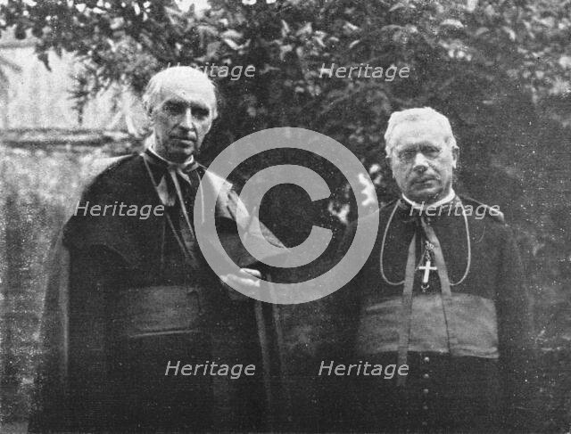'Le cardinal Mercier, archeveque de Malines, et Mgr. Heylen, eveque de Namur, dans..., 1916. Creator: Robert Vaucher.