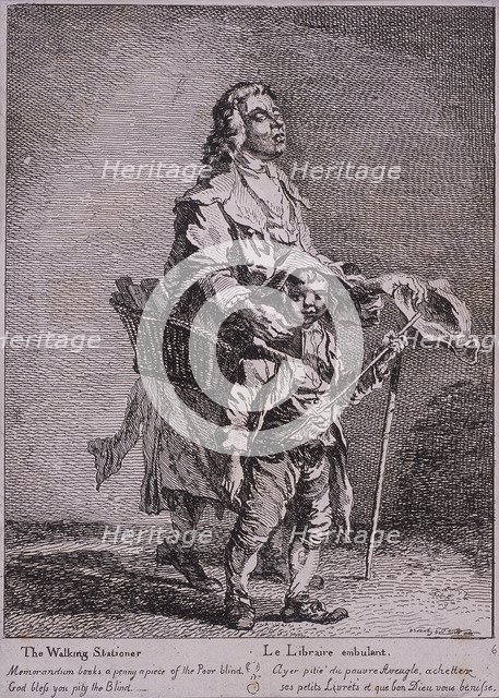 'The Walking Stationer', Cries of London, 1760. Artist: Paul Sandby