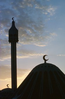 Crescent symbols on the Fatima Mosque, Abdullah Al-Salem, Kuwait.  Artist: Tony Evans