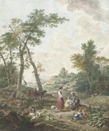 Jacob entertaining Rachel and Leah, 1777. Creator: Wybrand Hendriks.