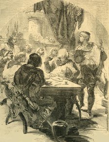'At a Banquet given by Harold, he receives the News of the Invasion of the Normans', c1890. Creator: Unknown.