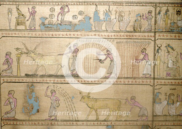 Manuscript showing afterlife, c11th century BC- c7th century BC Artist: Unknown.