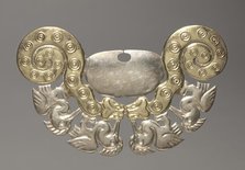 Nose Ornament with Serpents and Long-necked Birds, c. 100-300. Creator: Unknown.