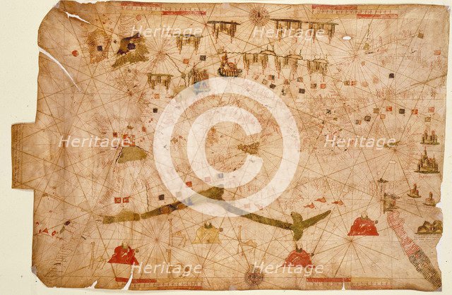 Nautical chart of the Mediterranean Sea, 1508.