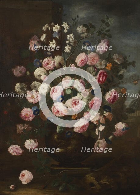 Roses in an Urn, late 17th century. Creator: Karel van Vogelaer.