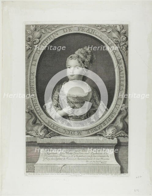 Monseigneur the Dauphin of France, 1730/33. Creator: Jean Daullé.